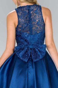 Elizabeth K - GS2383 Lace Jewel Neck Mikado A-line Dress Cocktail Dresses 17 Elizabeth K - GS2383 Lace Jewel Neck Mikado A-line Dress Cocktail Dresses