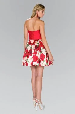 Elizabeth K - GS2385 Mikado Sweetheart Floral Print A-line Dress Cocktail Dresses 6 Elizabeth K - GS2385 Mikado Sweetheart Floral Print A-line Dress Cocktail Dresses
