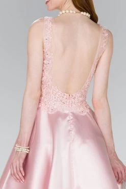 Elizabeth K - GS2387 Appliqued Illusion Bodice Mikado Dress Cocktail Dresses 17 Elizabeth K - GS2387 Appliqued Illusion Bodice Mikado Dress Cocktail Dresses