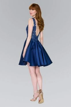 Elizabeth K - GS2387 Appliqued Illusion Bodice Mikado Dress Cocktail Dresses 19 Elizabeth K - GS2387 Appliqued Illusion Bodice Mikado Dress Cocktail Dresses