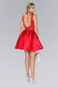 Elizabeth K - GS2387 Appliqued Illusion Bodice Mikado Dress Cocktail Dresses 23 Elizabeth K - GS2387 Appliqued Illusion Bodice Mikado Dress Cocktail Dresses