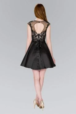 Cocktail Dresses Elizabeth K - GS2388 Embroidered Illusion Bateau Tulle A-line Dress