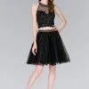 Elizabeth K - GS2398 Two Piece Applique Halter Tulle A-line Dress