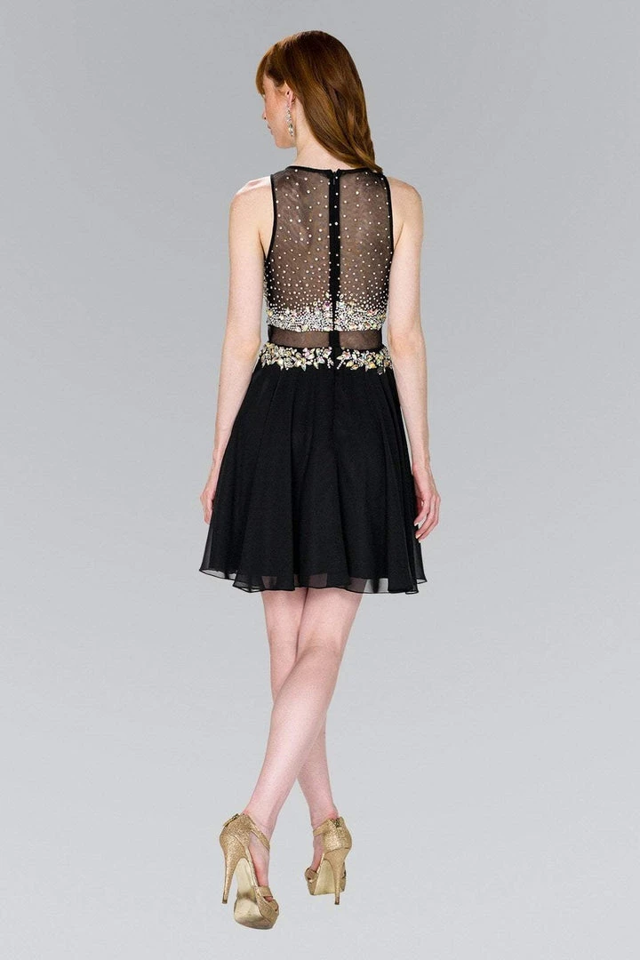 Cocktail Dresses Elizabeth K - GS2401 Beaded Jewel Neck Chiffon A-line Dress 4 Cocktail Dresses Elizabeth K - GS2401 Beaded Jewel Neck Chiffon A-line Dress