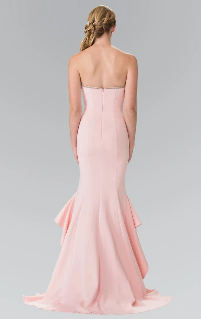 Elizabeth K Strapless Ruffle Accented Mermaid Gown - 1 Pc. Blush In Size XL Available Formal Gowns 4 Elizabeth K Strapless Ruffle Accented Mermaid Gown - 1 Pc. Blush In Size XL Available Formal Gowns