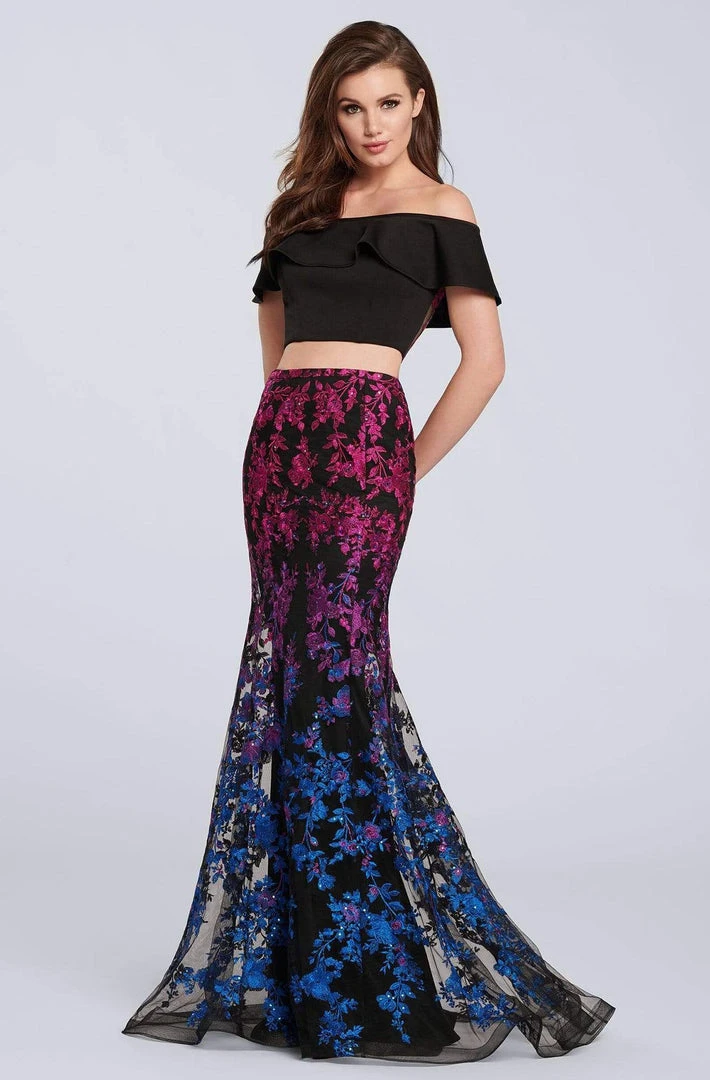 Ellie Wilde - EW119056 Ombre Sequined Lace Two Piece Mermaid Dress 3 Ellie Wilde - EW119056 Ombre Sequined Lace Two Piece Mermaid Dress