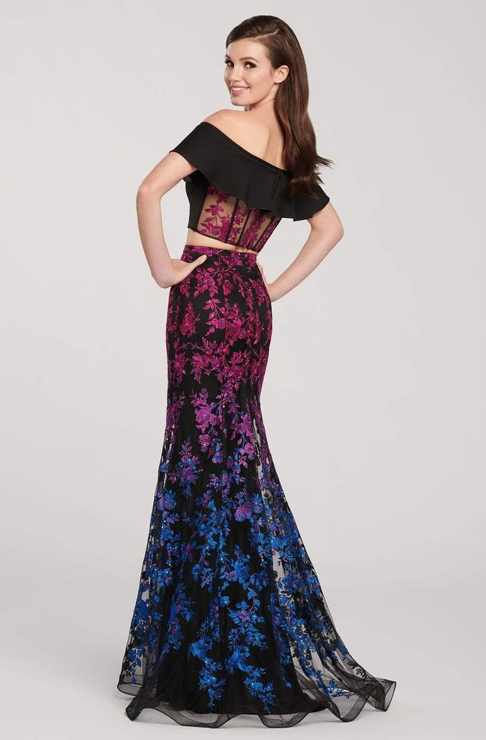 Ellie Wilde - EW119056 Ombre Sequined Lace Two Piece Mermaid Dress 4 Ellie Wilde - EW119056 Ombre Sequined Lace Two Piece Mermaid Dress