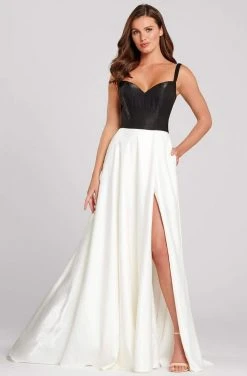 Formal Gowns Ellie Wilde - EW120015 Illusion Plunging V Neck Shimmer Ballgown