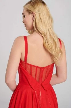 Formal Gowns Ellie Wilde - EW120015 Illusion Plunging V Neck Shimmer Ballgown