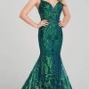 Ellie Wilde - EW120028 Crisscross Back Sequined Trumpet Gown 2 Ellie Wilde - EW120028 Crisscross Back Sequined Trumpet Gown