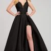 Ellie Wilde - Glitter Pleat Ornate High Slit Ballgown EW120071 - 1 Pc Black In Size 6 Available Formal Gowns 1 Ellie Wilde - Glitter Pleat Ornate High Slit Ballgown EW120071 - 1 Pc Black In Size 6 Available Formal Gowns