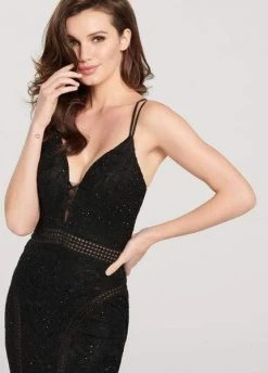 Formal Gowns Ellie Wilde - Strappy Illusion Cutout Trimmed Evening Dress EW119143 - 1 Pc Black In Size 2 Available 7 Formal Gowns Ellie Wilde - Strappy Illusion Cutout Trimmed Evening Dress EW119143 - 1 Pc Black In Size 2 Available