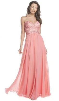 Formal Gowns Aspeed Design - Embroidered Strapless A-Line Evening Dress