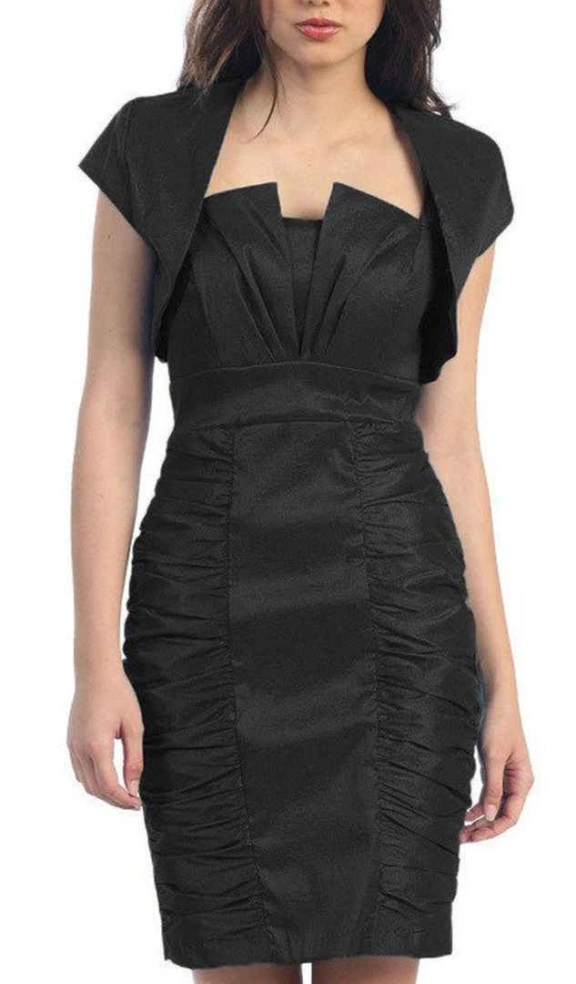 Eureka Fashion - 1818 Taffeta Sheath Cocktail Dress With Bolero Cocktail Dresses 5 Eureka Fashion - 1818 Taffeta Sheath Cocktail Dress With Bolero Cocktail Dresses