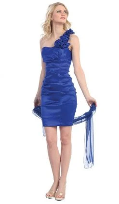 Cocktail Dresses Eureka Fashion - 1893 One Shoulder Rosette Strap Fitted Cocktail Dress 14 Cocktail Dresses Eureka Fashion - 1893 One Shoulder Rosette Strap Fitted Cocktail Dress