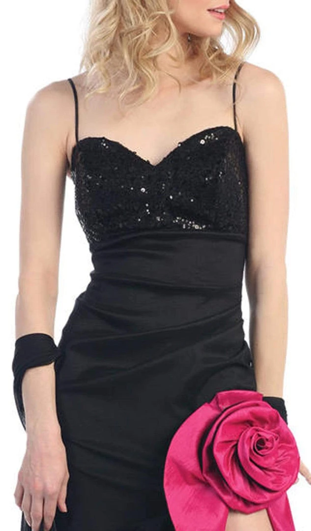 Formal Gowns Eureka Fashion - 1905 Sequin-Ornate Rosette Accented High Low Dress 4 Formal Gowns Eureka Fashion - 1905 Sequin-Ornate Rosette Accented High Low Dress