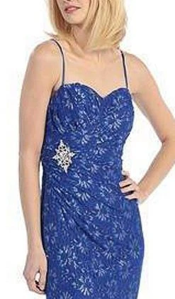 Eureka Fashion - 1920 Metallic Floral Sweetheart Sheath Dress Formal Gowns