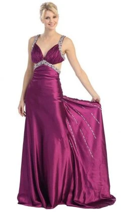Eureka Fashion - 2120 Jeweled Ruche-Ornate Cutout Long Gown Formal Gowns 10 Eureka Fashion - 2120 Jeweled Ruche-Ornate Cutout Long Gown Formal Gowns