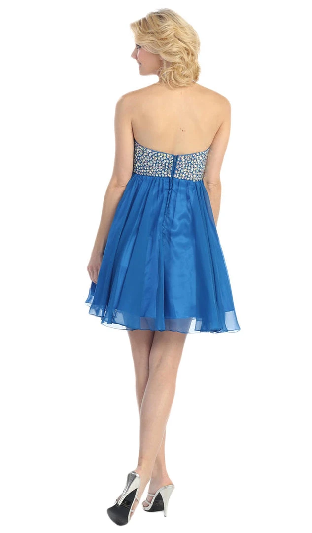 Eureka Fashion - 2301 Beaded Sweetheart Chiffon A-line Dress Cocktail Dresses 5 Eureka Fashion - 2301 Beaded Sweetheart Chiffon A-line Dress Cocktail Dresses