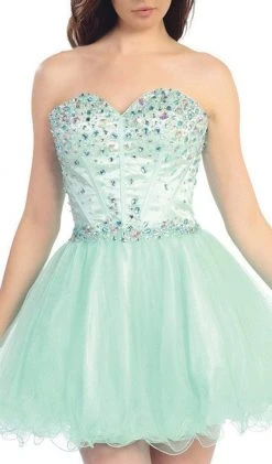 Eureka Fashion - 2337 Beaded Strapless Sweetheart A-line Dress