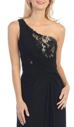 Eureka Fashion - 2370 Lace Asymmetric Long Sheath Dress 9 Eureka Fashion - 2370 Lace Asymmetric Long Sheath Dress