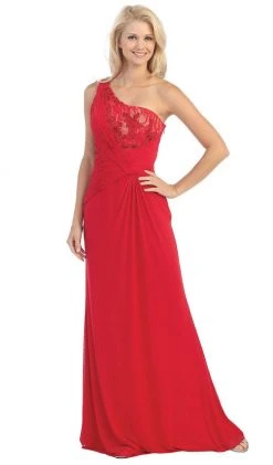 Eureka Fashion - 2370 Lace Asymmetric Long Sheath Dress 13 Eureka Fashion - 2370 Lace Asymmetric Long Sheath Dress