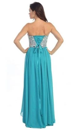 Eureka Fashion - 2500 Rhinestone-Crusted Strapless Sweetheart Gown