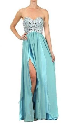 Eureka Fashion - 2500 Rhinestone-Crusted Strapless Sweetheart Gown