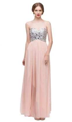Eureka Fashion - 2500 Rhinestone-Crusted Strapless Sweetheart Gown