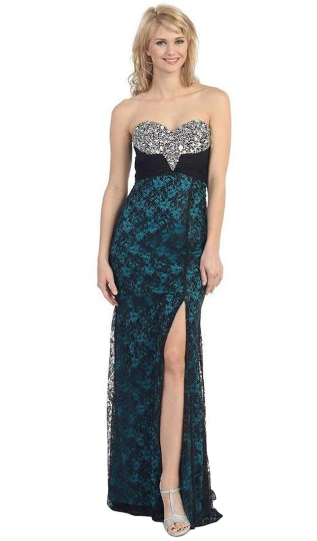 Formal Gowns Eureka Fashion - 2601 Two Tone Lace Sweetheart Sheath Dress With Shawl 6 Formal Gowns Eureka Fashion - 2601 Two Tone Lace Sweetheart Sheath Dress With Shawl