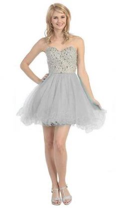 Cocktail Dresses Eureka Fashion - 2602 Strapless Beaded Sweetheart A-line Dress