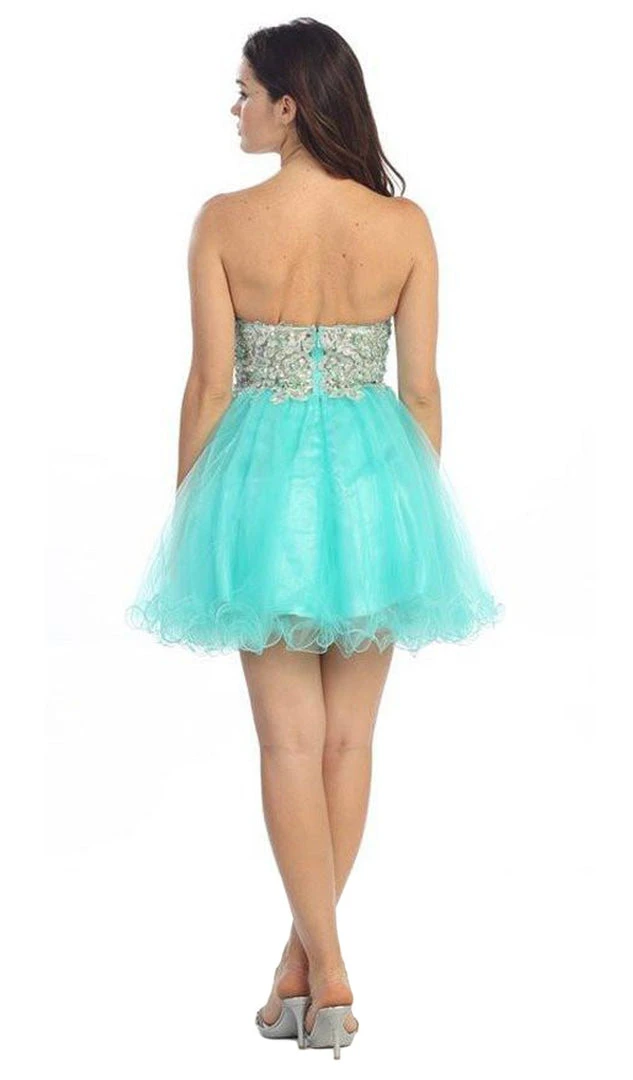 Eureka Fashion - 2614 Strapless Embellished Semi-Sweetheart Dress 6 Eureka Fashion - 2614 Strapless Embellished Semi-Sweetheart Dress