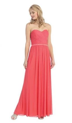 Eureka Fashion - 3100 Pleated Sweetheart Chiffon Matte Jersey Dress Formal Gowns