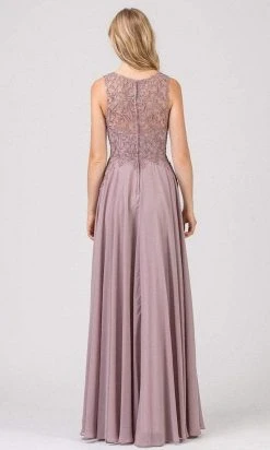 Formal Gowns Eureka Fashion - Embroidered Lace Chiffon A-line Dress 7025 - 1 Pc Mocha In Size L Available