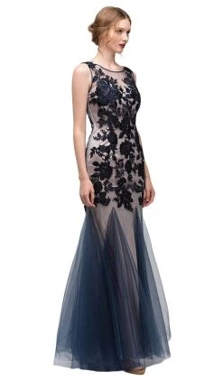 Eureka Fashion - Illusion Bateau Floral Embroidered Trumpet Dress 13 Eureka Fashion - Illusion Bateau Floral Embroidered Trumpet Dress