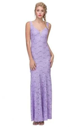 Formal Gowns Eureka Fashion - Lace Deep V-neck Trumpet Dress 5010 - 1 Pc Lilac In Size L Available 7 Formal Gowns Eureka Fashion - Lace Deep V-neck Trumpet Dress 5010 - 1 Pc Lilac In Size L Available