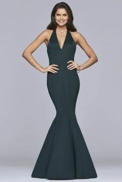 Faviana - 10105 Luxe Jersey V Neck Mermaid Dress