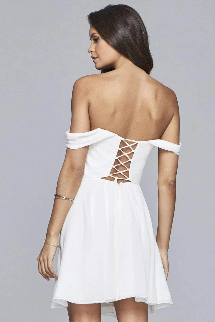 Faviana - 10163 Deep Off-Shoulder Chiffon Cocktail Dress Cocktail Dresses 4 Faviana - 10163 Deep Off-Shoulder Chiffon Cocktail Dress Cocktail Dresses