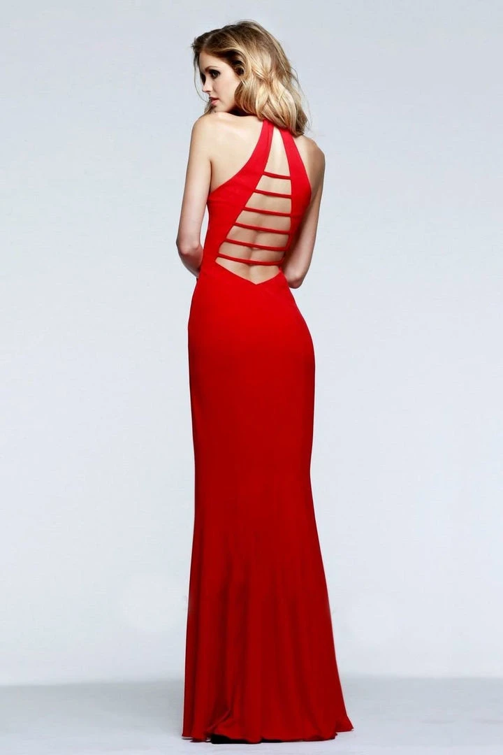 Formal Gowns Faviana - 7540 V-Neck Long Evening Dress With Cut-Out Back 4 Formal Gowns Faviana - 7540 V-Neck Long Evening Dress With Cut-Out Back