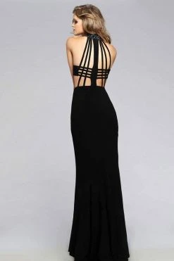 Faviana - 7728 Jersey Jewel Neck Evening Dress With Side Cut-Outs Formal Gowns 8 Faviana - 7728 Jersey Jewel Neck Evening Dress With Side Cut-Outs Formal Gowns