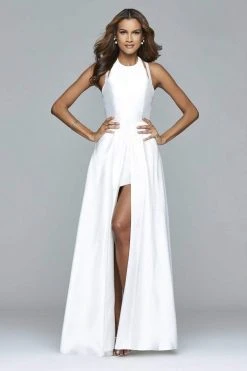 Formal Gowns Faviana - 7752 High Low Frosted Satin Evening Dress 16 Formal Gowns Faviana - 7752 High Low Frosted Satin Evening Dress