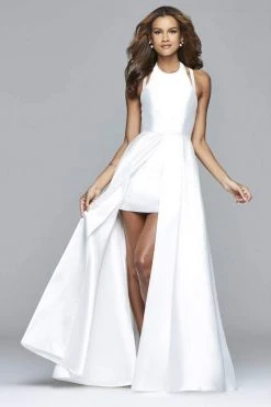 Formal Gowns Faviana - 7752 High Low Frosted Satin Evening Dress 15 Formal Gowns Faviana - 7752 High Low Frosted Satin Evening Dress