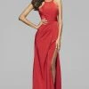 Faviana - 7904 High Neck Satin Sheath Dress Bridesmaid Dresses