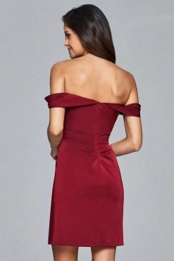 Faviana - 8050-1 Draped Sleeve Off Shoulder Satin Dress