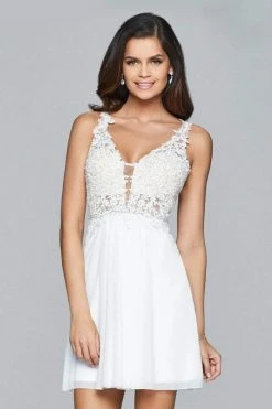 Faviana - 8070 Beaded Lace Cocktail Dress Cocktail Dresses 6 Faviana - 8070 Beaded Lace Cocktail Dress Cocktail Dresses