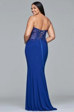 Formal Gowns Faviana 9412 Long Jersey Evening Dress With Sequin Bodice -1 Pc Berry In Size 14W Available 9 Formal Gowns Faviana 9412 Long Jersey Evening Dress With Sequin Bodice -1 Pc Berry In Size 14W Available