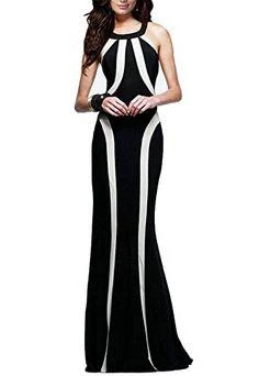 Faviana - Contrast Halter Evening Gown With Body-Trimming Stripes 7573 Formal Gowns 4 Faviana - Contrast Halter Evening Gown With Body-Trimming Stripes 7573 Formal Gowns