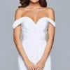 Faviana - Drape Ornate Dress With Slit 8050 - 1 Pc Ivory In Size 6 Available