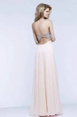 Faviana - Embellished Chiffon Illusion Long Evening Gown S7376