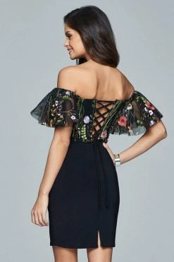 Cocktail Dresses Faviana - Embroidered Jersey Cocktail Dress S8081